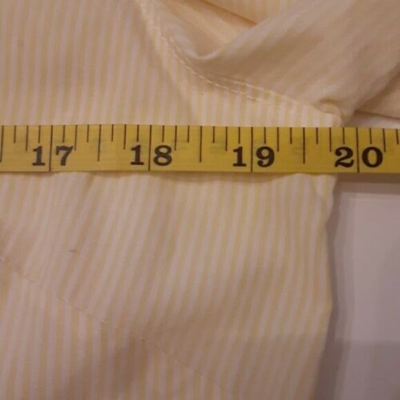 Orvis Women's Yellow and White Striped Button Down with Ruffle Front - Size 10 - Picture 6 of 8